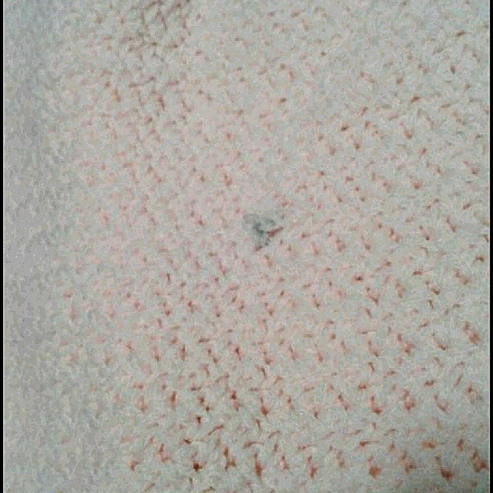 Vintage Handknitted Pink Crochet Baby Blanket Scalloped Edges & Flowers